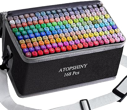 Photo 1 of Alcohol Markers 168 Colors Drawing Pens Set Dual Tip Permanent Art Markers for Kids and Adult Gifts-168 Black Shell Refillable