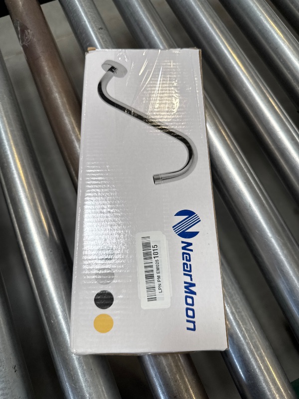Photo 1 of NearMoon S Shaped Shower Head Riser Pipe, Shower Extender Arm with Flange, Standard 1/2" Connection- Bathroom Accessory, 12 Inch (1 Pack, Chrome)