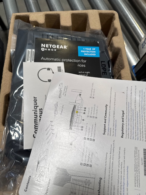Photo 1 of NETGEAR Nighthawk 6-Stream Dual-Band WiFi 6 Router (RAX54S) – Security Features, AX5400 Wireless Speed, Up to 5.4 Gbps, Covers up to 2,500 sq. ft., 25 Devices - 1-Year Armor Subscription Included
