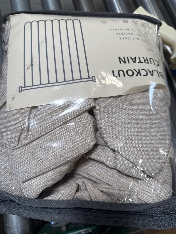 Photo 1 of INOVADAY 100% Blackout Curtains for Bedroom, Black Out Curtains 84 Inch Long, Clip Rings Linen Blackout Drapes, Thermal Insulated Room Darkening for Living Room, 2 Panels - Oatmeal,W50xL84