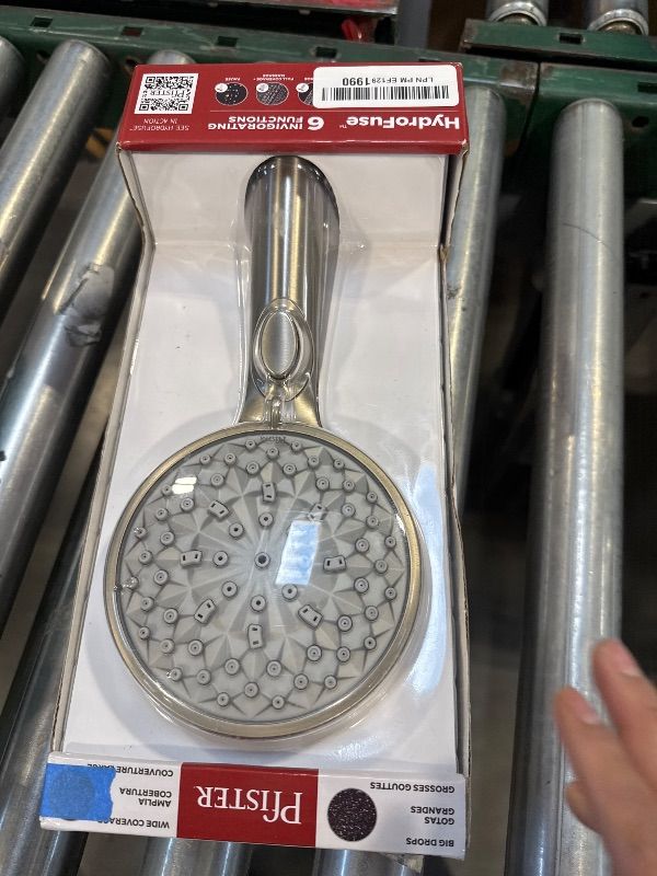 Photo 1 of Pfister HydroFuse Handheld Shower Head, Hose Included, 6-Function, 2.5 GPM, Spot Defense Brushed Nickel Finish, 016HF01GS