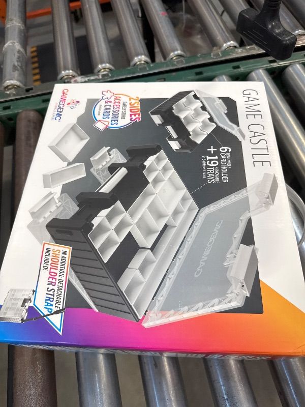Photo 1 of Game Castle - All-in-One Double-Sided Storage Case for Cards and Gaming Accessories, 19 Removable Trays in 5 Sizes, Ideal for Cards, Tokens, Dice and Tools, Black/White/Clear Color, Made by Gamegenic