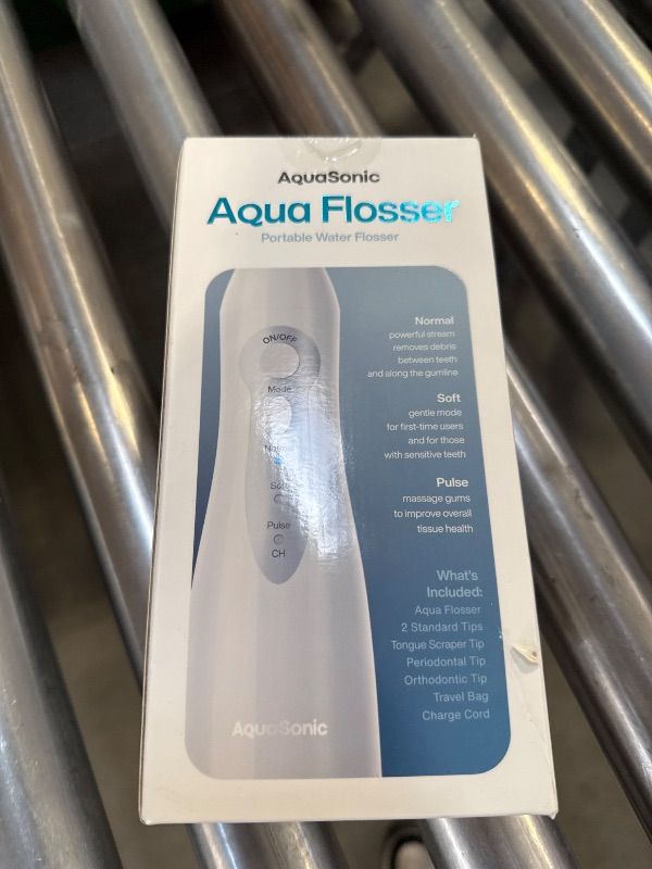 Photo 1 of AquaSonic Water Flosser - Cordless Rechargeable Water Flossers for Teeth Cleaning - Waterproof Aqua Flosser, Portable Oral Irrigator for Dental Cleaning with 5 Jet Tips – Braces Home Travel