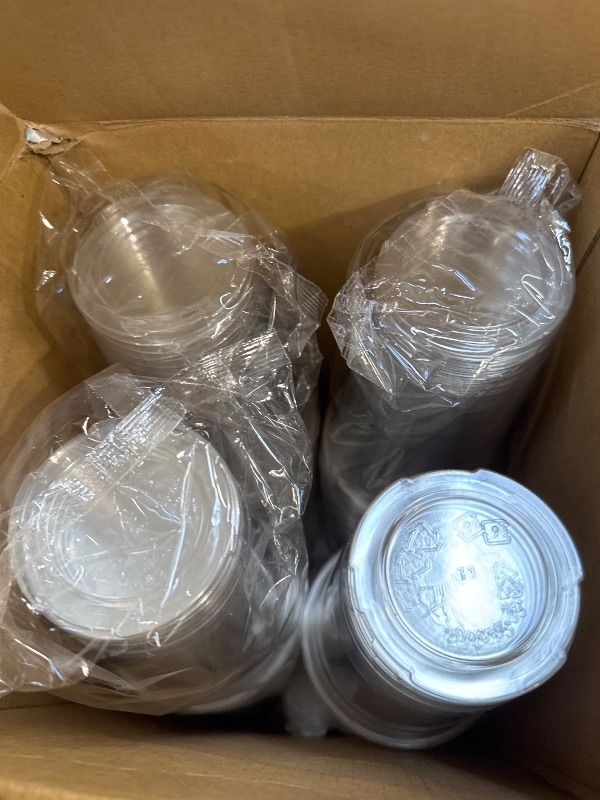 Photo 1 of Clawsoff 100 Pack 20 oz Plastic Cups with Lids and Straws, Sturdy Food Safe Iced Clear Coffee Cups Disposable Smoothie Cups for Cold Drinks