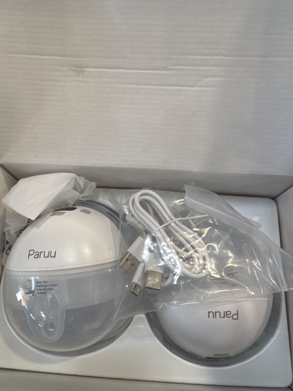 Photo 1 of Paruu Hands Free Breast Pump P16, Wearable Breast Pump Electirc Portable with 4 Modes & 12 Levels, Max 309mmHg Strong Suction 19/21/24mm Flange Inserts Wearable Breastfeeding Pump, 2 Pack White