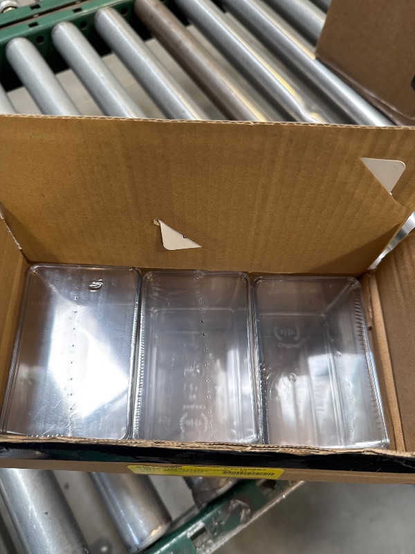 Photo 1 of The Home Edit Small Clear Storage Bin Insert Cabinet Organizer 4.68 X 3.12 X 2.95 6 Pack
