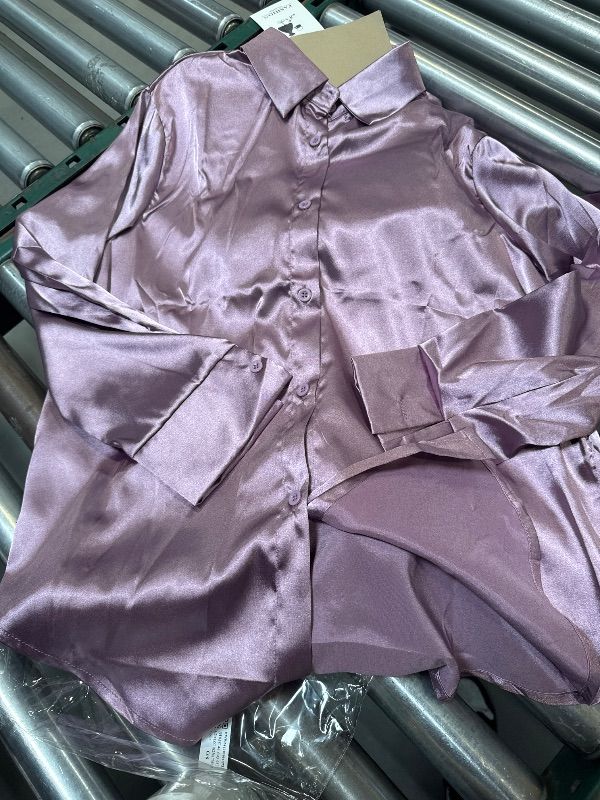 Photo 1 of Women's Purple Long-Sleeved Button Up L