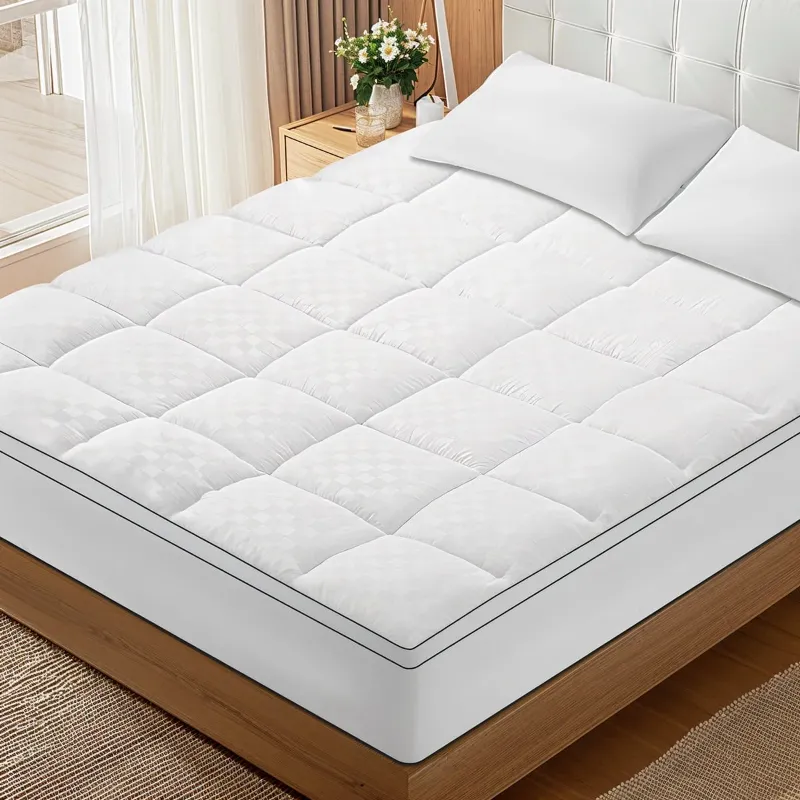 Photo 1 of Extra Thick King Mattress Topper, Cooling Mattress Pad Cover, Mattress Protector with 8-21 Inch Deep Pocket,White