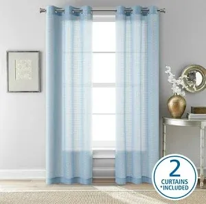 Photo 1 of Sheer Curtains 84 inches Long, Light Blue 