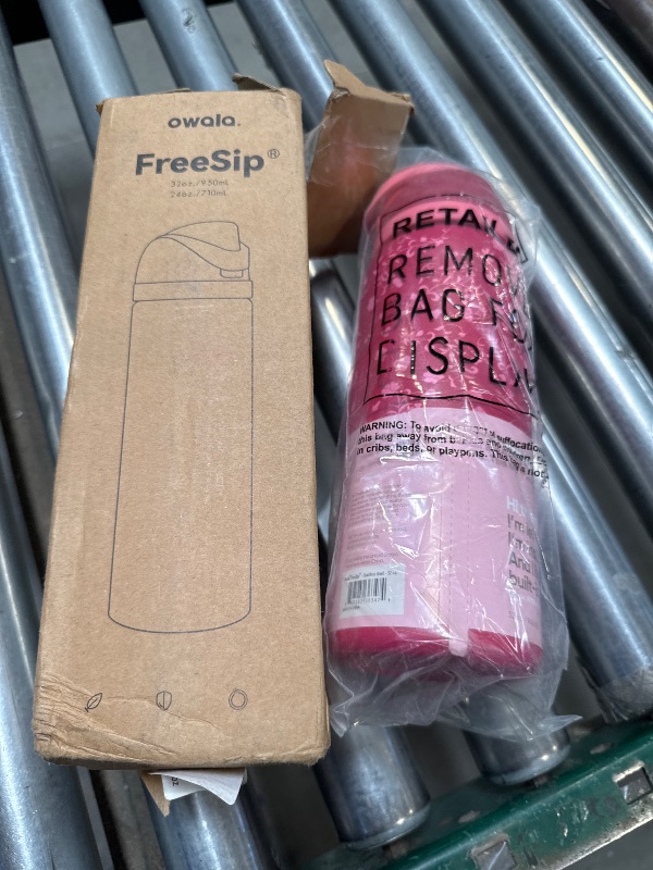 Photo 1 of Owala FreeSip 32oz Insulated Water Bottle - Love Letter, Hot Pink, Stainless Steel, Straw
