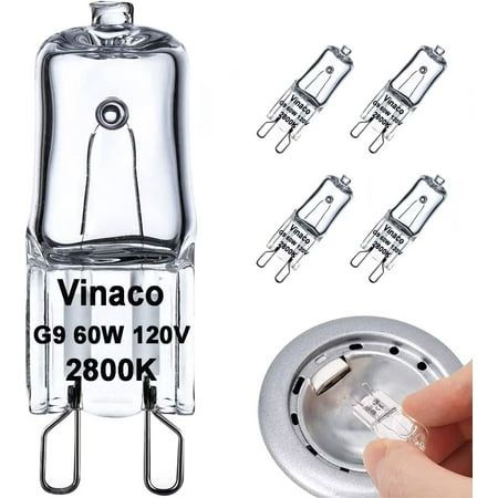 Photo 1 of 5PCS G9 60W 120V Halogen Bulb Dimmable Long Lifespan G9 T4 Base with 2800K Warm White JCD G9 Halogen Light Bulbs 2 Pin for Pendants