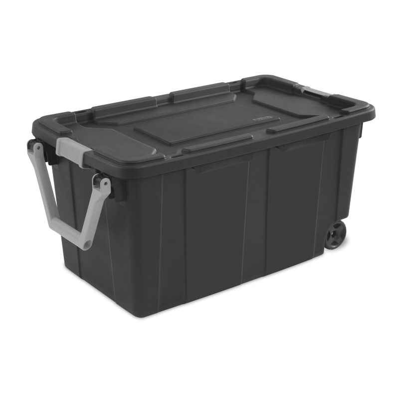 Photo 1 of Sterilite 40 Gallon Wheeled Industrial Tote Plastic Adult, Flat Gray
