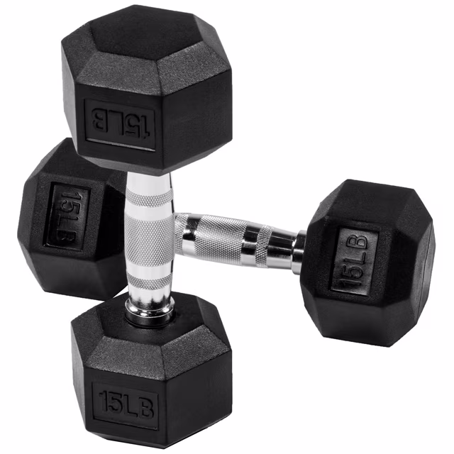 Photo 1 of 2Pcs 25 lbs Hex Dumbbells