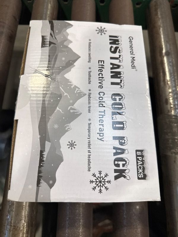 Photo 1 of General Medi Instant Ice Cold Pack (4”x 5.5”) – 8 Packs Disposable Cold Therapy Ice Packs for Pain Relief, Swelling, Inflammation, Sprains, Toothache – for Athletes & Outdoor Activities