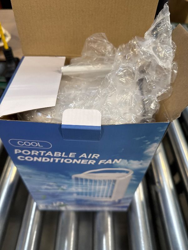 Photo 1 of Mini Air Conditioner Ice Fa Blow Cold Air USB Small AC Portable Air Conditioners 2 Spray Ports 3 Wind Speed & 7 Colorful LED Light Cool Mist &Timer Evaporative Air Cooler for Bedroom/Home/Office