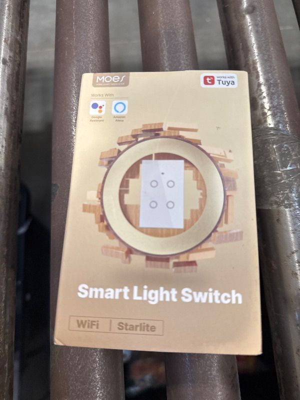 Photo 1 of MOES 2nd Generation Smart Touch Wall Switch, 2.4GHz Wi-Fi Single Fire Single Pole Switch, No Neutral Wire Required, Remote MOES APP Control, Compatible with Alexa and Google Home 110V White 1 Gang