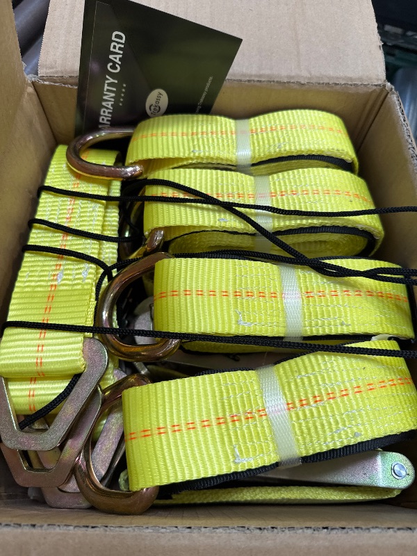Photo 1 of Trekassy 2”x 144” Car Tie Down Straps for Trailers Heavy Duty, 10000lbs Break Strength, 4 Pack Steel Ratchet, 4 Adjustable Car Hauler Straps, 4 Axle Straps