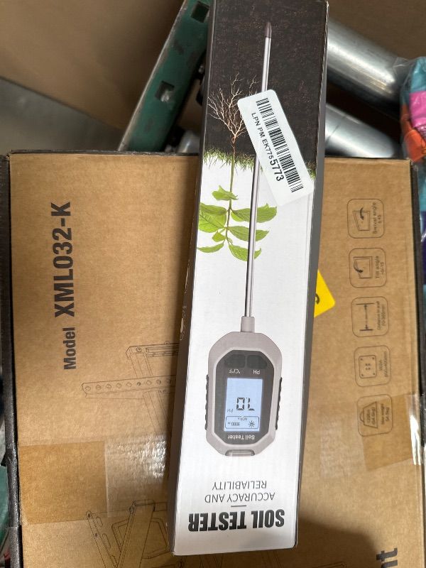 Photo 1 of 4-in-1 Soil Moisture Meter Digital Plant Temperature/Soil Moisture/PH Meter/Sunlight Intensity Backlight LCD Display Soil Test Meter for Gardening, Farming and Outdoor Plants