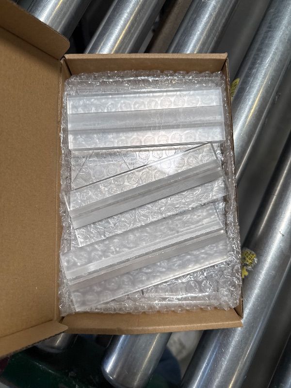 Photo 1 of Hoewina Acrylic Sign Holder 5 x 7 Inch 3 Pack - Business & Store Sign Holders - Vertical Double-Sided Acrylic Stands
