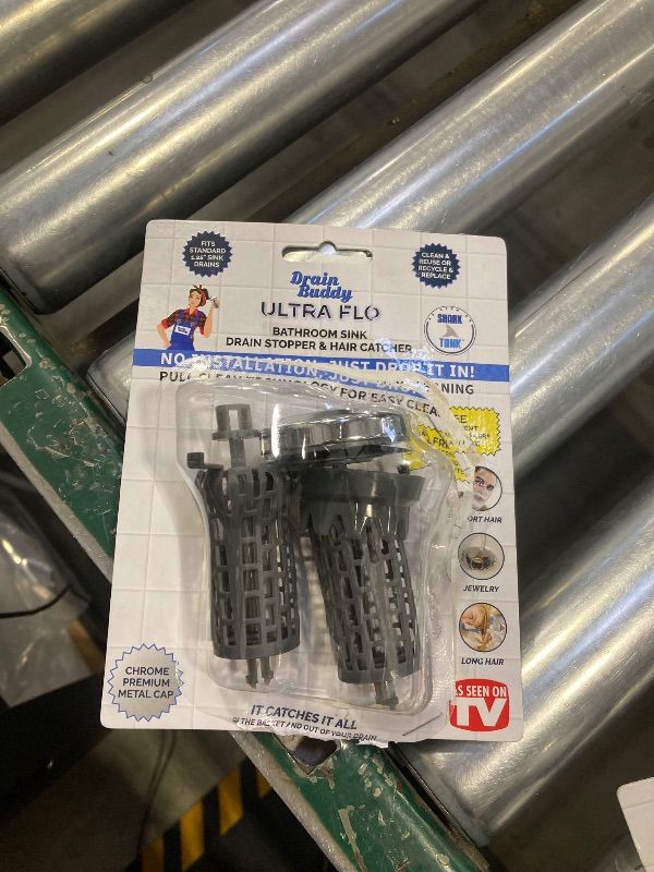 Photo 1 of 113976 Drain Buddy Ultra Flo Sink with Chrome Metal Cap Plus 1 Extra Basket
