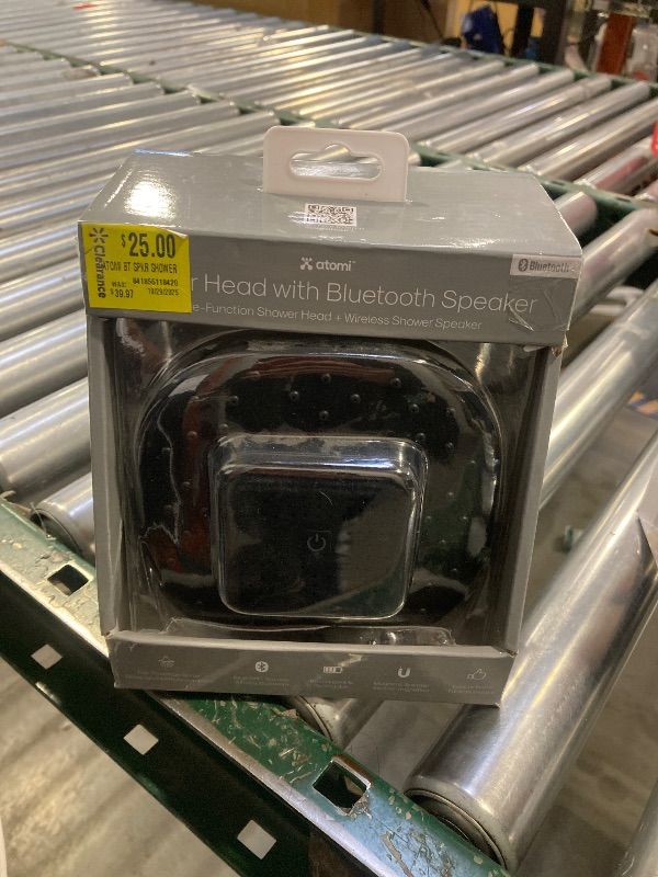 Photo 1 of Atomi Bluetooth Speaker Showerhead Matte Black 1.8 GPM AT1490B