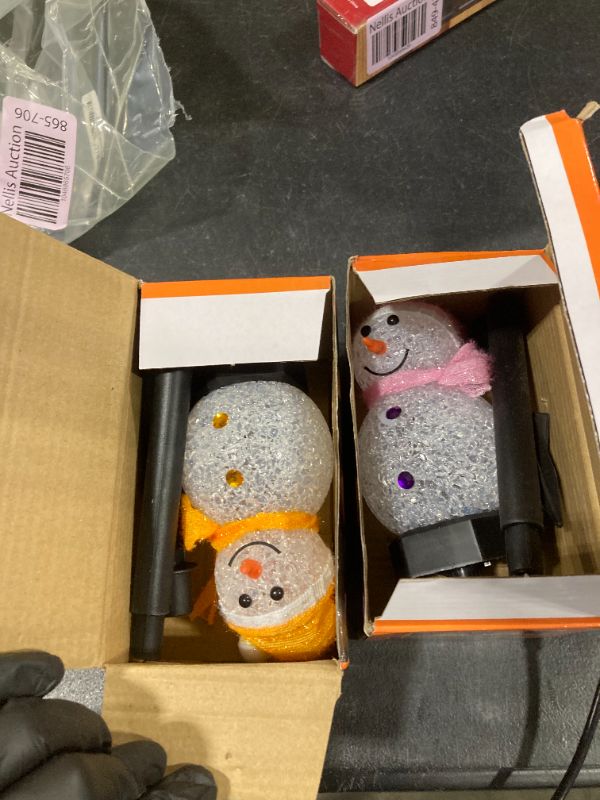 Photo 1 of 4 PCS Solar Snowman Light Decorations, Solar Christmas Snowman Stake Light, Outdoor Waterproof Solar Powered Garden Snowman Lights, Christmas Yard Decor, Decorative Pathway Light