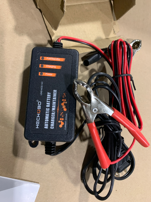 Photo 1 of 12v 2A Battery Charger, Trickle Charger for Lawn Mower Battery, Motorcycle, car, Boat, ATVs, Riding andMore -2000mA Battery Maintainer and Desulfator withIntelligent Interface-2PCS