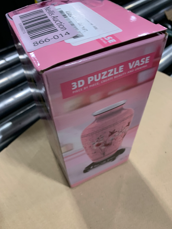 View 2 of 3D Puzzles Vase for Adults, Crafts for Adults, 120 Pieces Plastic DIY Unique Flower Vase with LED Light House Warming Gift Birthday Gifts for Flower Arrangements and Home Decor (Pink)