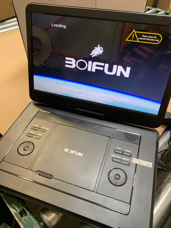 Photo 1 of 17.5" Portable DVD Player with 15.6" Large HD Screen, 6 Hours Rechargeable Battery, Support USB/SD Card/Sync TV and Multiple Disc Formats, High Volume Speaker, Black