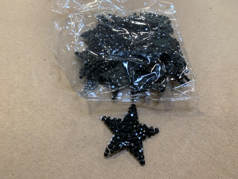 Photo 1 of  Rhinestone Star Appliques  Black
