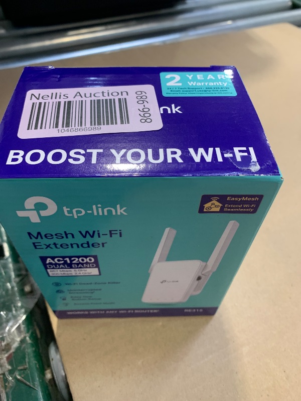 Photo 1 of TP-Link AC1200 WiFi Extender, 2023 Engadget Best Budget Pick, 1.2Gbps Signal Booster for Home, Dual Band 5GHz/2.4GHz, Covers Up to 1500 Sq.ft and 30 Devices,Support Onemesh, One Ethernet Port (RE315)