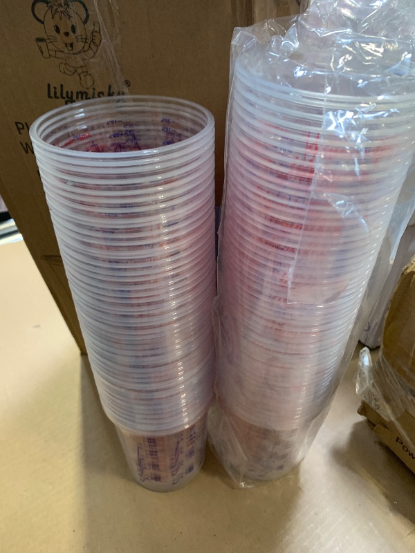 Photo 1 of 16 oz Plastic Mixing Cups 16 oz (500ml) Disposable Measuring Cups 