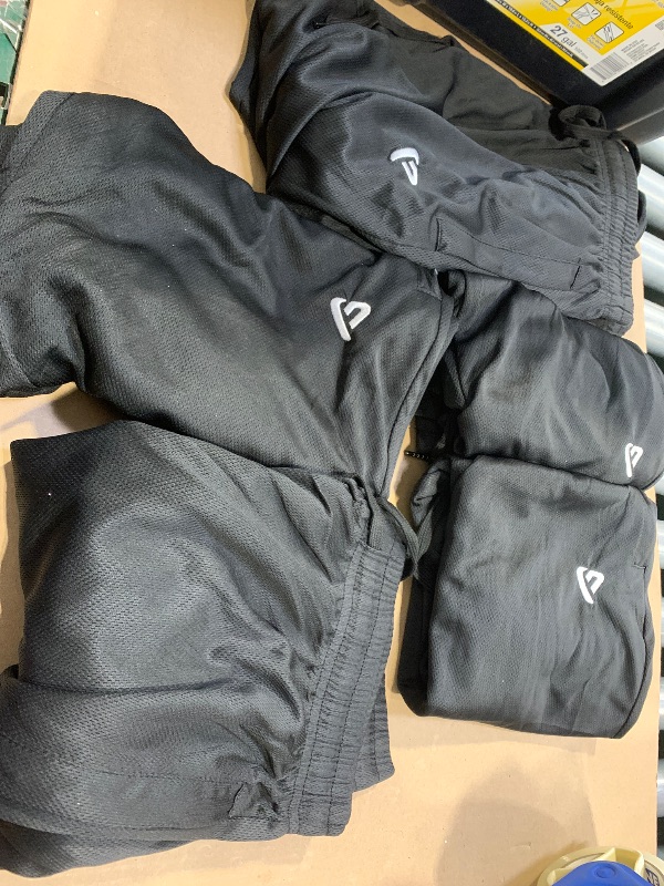 Photo 1 of 5 Pack Mens Sweatpants Open Bottom Joggers for Men with Zip Pockets Loose Fit Mesh Athletic Pants for Running,Casual(Black,Black,Black,Black,Black,L)