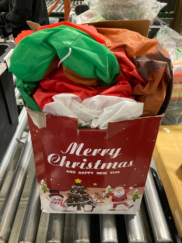 Photo 1 of 10FT Christmas Inflatables Santa Claus Outdoor Decorations, Christmas Blow Ups Airship Snowman, Inflatable Yard Decor with Built-in LED Lights for Xmas Garden Lawn Party