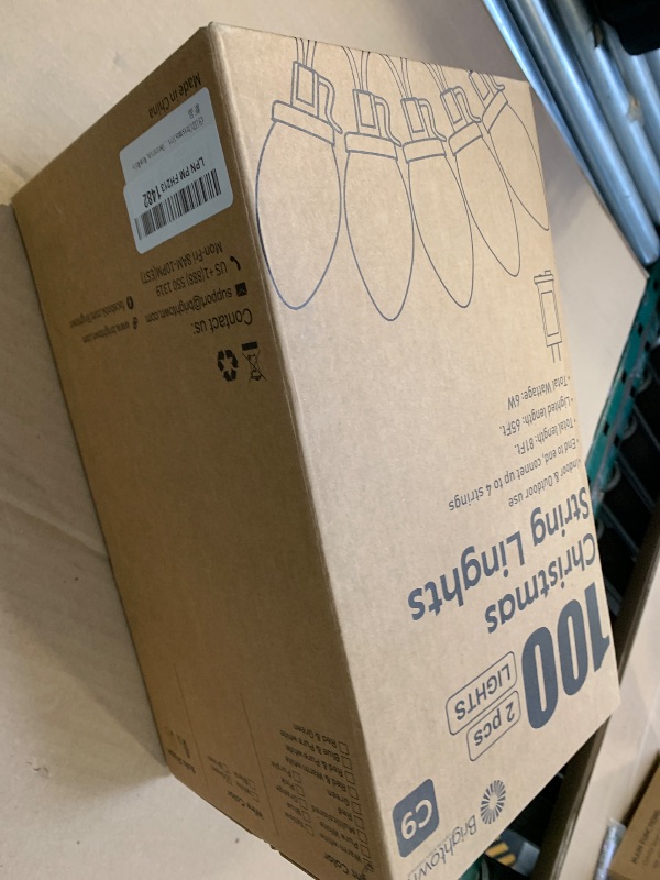 Photo 1 of 2 Pack C9 Christmas Lights - Total 162 FT 200 LED String Lights with Timer & 8 Modes, Waterproof Connectable Green Wire Fairy Lights for Indoor Outdoor Home Yard Tree House Decor - Warm White