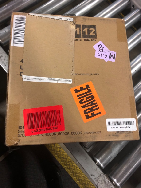 Photo 1 of Sunco 12 Pack 4 Inch LED Recessed Lights, Ceiling Canless Recessed Light, Baffle Trim, 650 LM, 10W (60W Equivalent), Selectable CCT 2700K/3000K/4000K/5000K, Dimmable, Wafer Thin with Junction Box