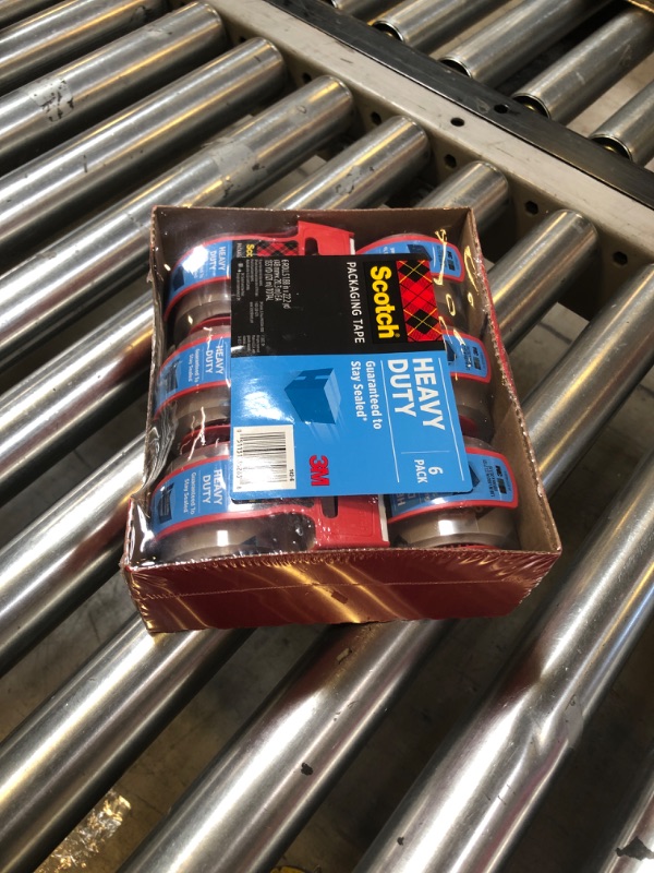 Photo 1 of Scotch Heavy Duty Shipping Packing Tape, Clear, Holiday Shipping Supplies, 1.88 in. x 22.2 yd., 6 Tape Rolls with Dispensers