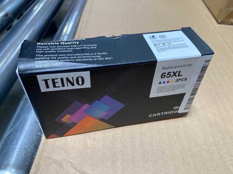 Photo 1 of TEINO Remanufactured Ink Cartridge Replacement for HP 65 65XL 65 XL use with HP Envy 5055 5052 5058 DeskJet 3755 2655 3752 3720 3722 3723 3758 2652 2622 2624 Printer (Black Tri-Color, Combo Pack)