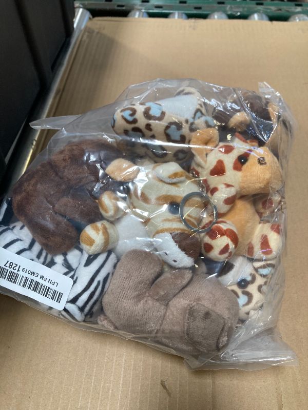 Photo 1 of Elcoho 14 Pieces Safari Mini Jungle Animal Plush Toys Small Stuffed Forest Animals Plush Toys 3.75 Inch Keychain Decorations for Animal Themed Parties Goody Bags Filler Favors (Sitting)
