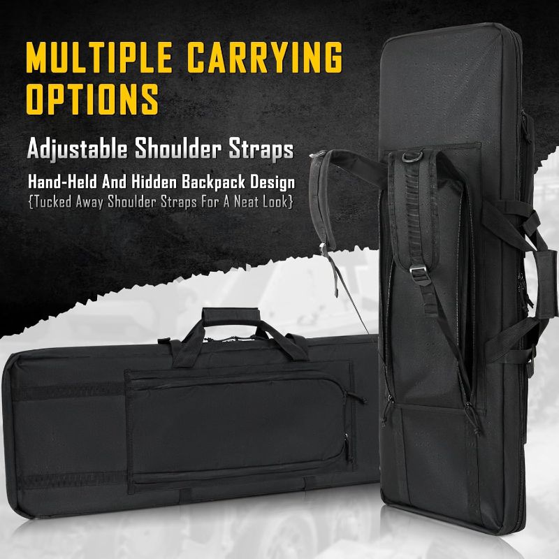 Photo 1 of DULCE DOM 36 inch Double Rifle Case Soft Bag Gun Case, Perfect for Rifle Pistol Firearm Storage and Transportation, All Around Shooting Range Tactical Rifle Backpack, Indoor Outdoor