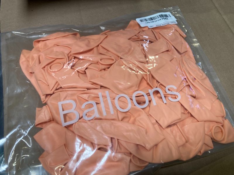 Photo 1 of Bezente Pastel Orange Latex Party Balloons - 100 Pack 12 inch Round Helium Light Orange Peach Balloons for Baby Shower Wedding Birthday Party Decorations