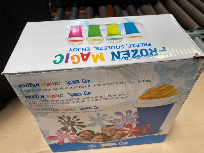 Photo 1 of 2 Pack Magic Squeeze Slushy Cups, DIY Frozen Slushie Maker Cup, Portable Smoothies Cups for Making Juice Shake Yogurt Ice Cream, Reusable Cooling Cup for Family and Friends(Blue+Pink)