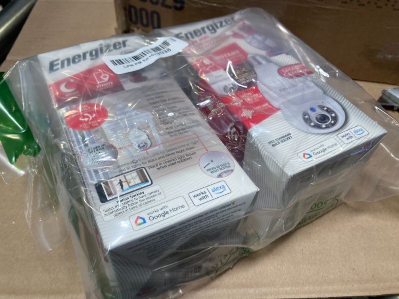 Photo 1 of Energizer Smart Light Bulb 2K Security Camera 2-Pack, Outdoor Socket Camera, Auto Tracking, Pan & Tilt, Night Vision, 2-Way Audio, Instant Alerts, 2.4GHz Wi-Fi, Works with Google Home & Alexa