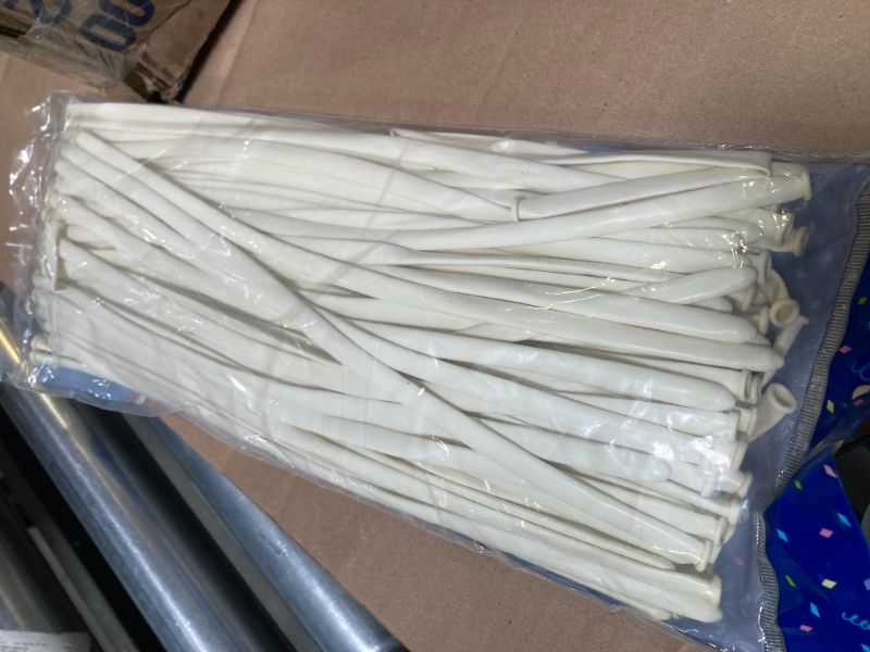 Photo 1 of 100Pcs 260 Balloons White Long Balloons for Balloon Garland Thickening Skinny Latex Twisting Balloon for Animals Modeling Christmas Birthday Wedding Party Decorations