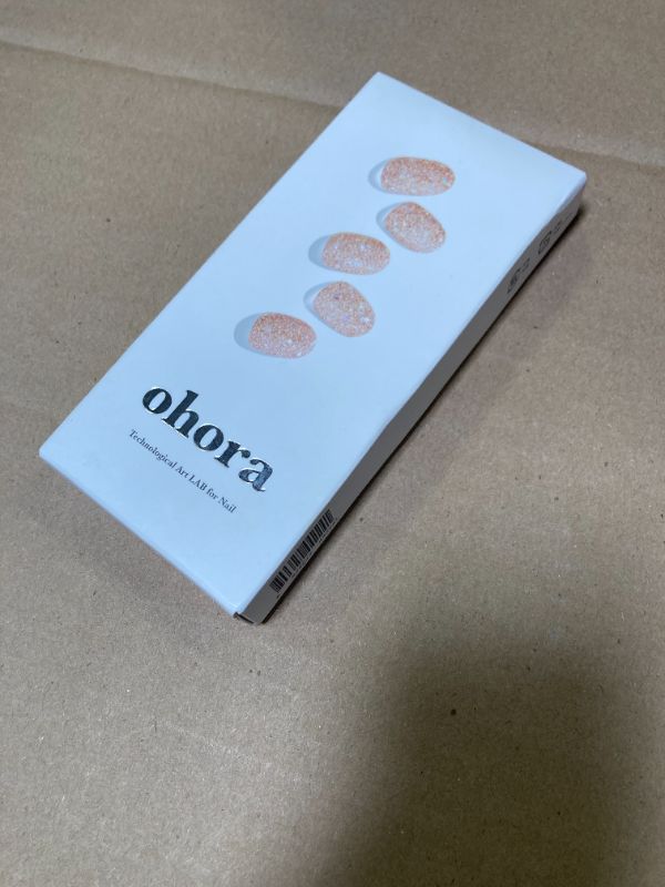Photo 1 of ohora Semi Cured Gel Nail Strips (N Pixie Dust) - Nude, Glitter, Works with Any UV/LED Lamps, Salon-Quality, Long Lasting, Easy to Apply & Remove - Includes 2 Prep Pads, Nail File & Wooden Stick