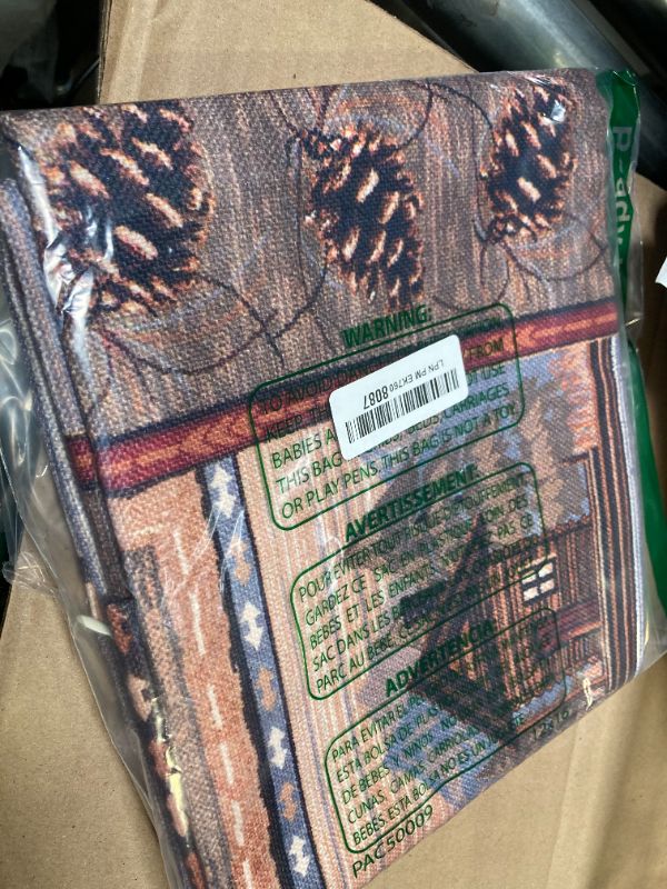 Photo 1 of DATANSEN Set of 2 Square 18x18 inch Retro Brown Throw Pillow Covers Rustic Lodge Bear Moose Decorative Throw Pillowcase for Home Sofa Thick Cotton Linen Cushion Cases (45x45 cm) Paw Prints Cabin