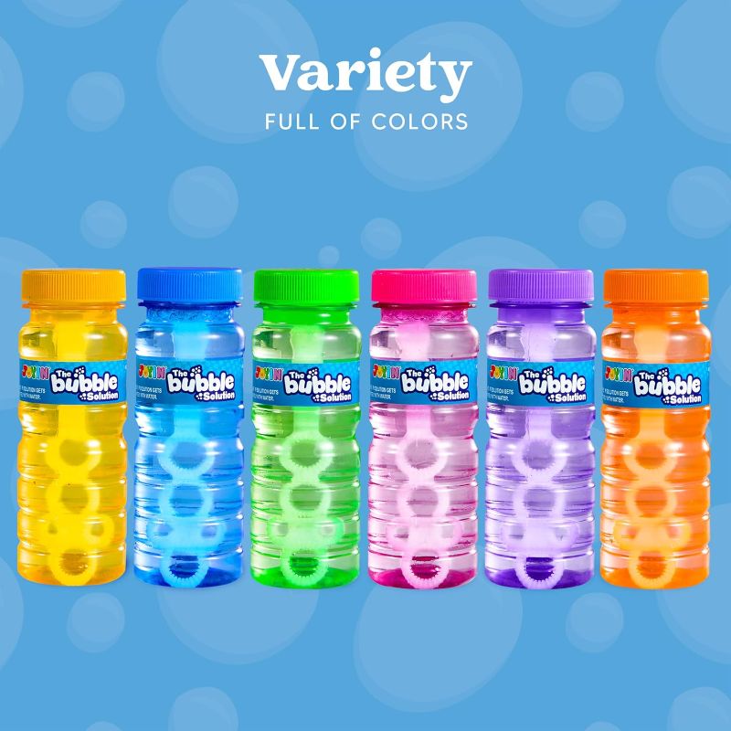 Photo 1 of 6pcs--JOYIN Bubble Bottles (4oz Solution), Bubbles for Toddlers 1-3, Blow Bubbles Solution Wand Bulk for Party Favors for Kids, Toddler Summer Outdoor Toys Gift for Kids 