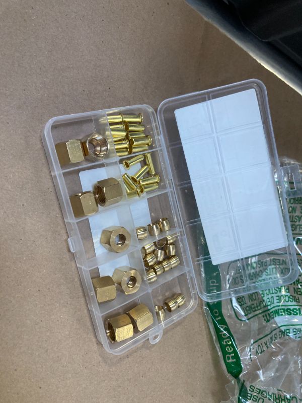 Photo 1 of Aienxn 40PCS 1/4" Brass Compression Fittings Assortment kit, Insert, Sleeve Ferrule, Nut for Connecting air, Fuel, Water, Oil and inert Gases Lines