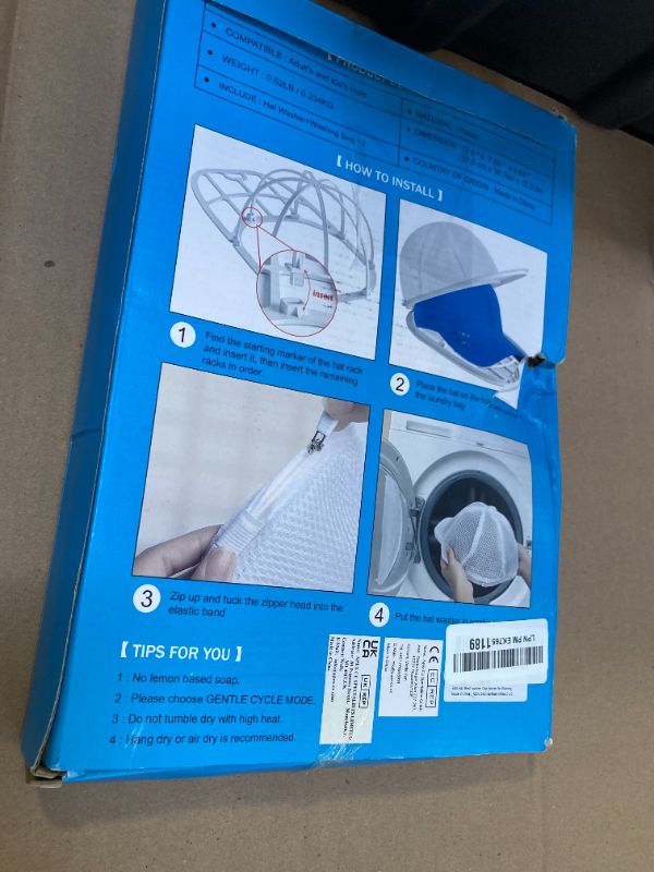Photo 1 of Hat Washer Cage Hats Cleaner, Hat Washer for baseball caps for Washing Machine or Dishwasher, Ball Cap Washer Frame for Flat & Curved Hats.2-Pack White