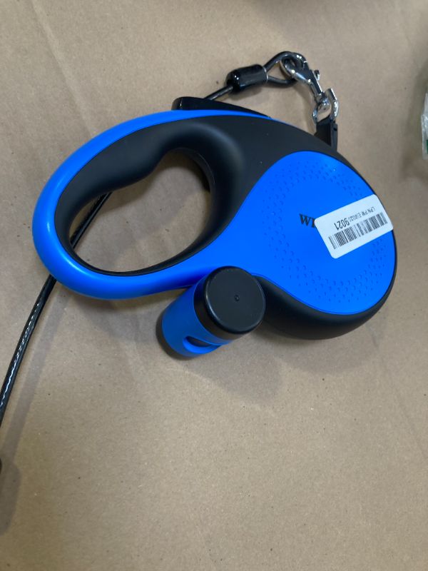 Photo 1 of WRSOMIT Retractable Dog Leash with Chew Proof Cable, 26Ft Heavy Duty Dog Leash for Medium Large Dogs up to 110lbs, 360° No Tangle, One-Handed Brake (Blue)